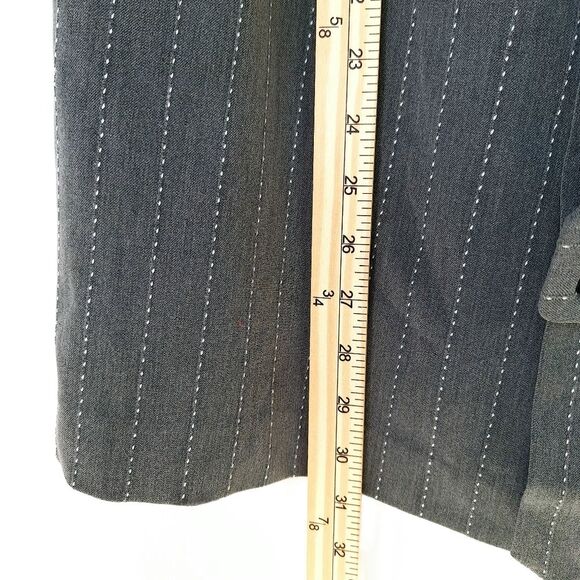 Spiegel Gray Pinstripe Sleeveless Tank Top Belted Business Office Blouse Sz 20W - Picture 8 of 9